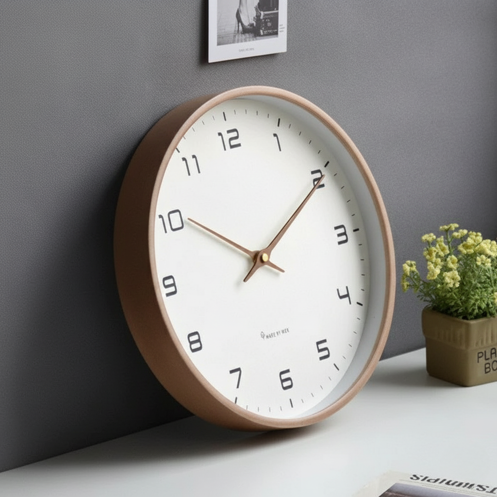 Scandinavische Stille Houten Wandklok