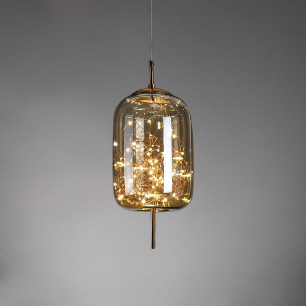 Scandinavische Glazen LED Hanglamp met Warm Design – Amber of Antracietgrijs