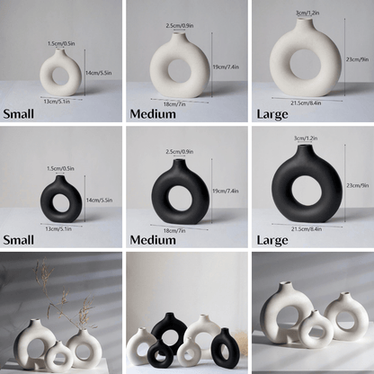 Lumio – Japandi Ronde Keramische Vaas Minimalistisch Design