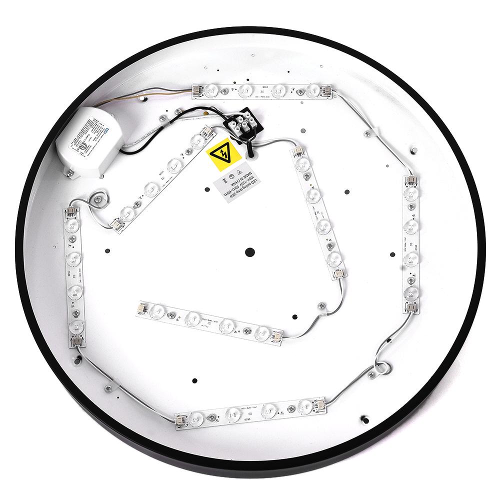 Erda – Moderne LED Plafondlamp met Acryl Kap (Zwart, 40/50 cm)