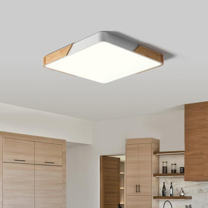 Löla – Moderne LED Plafondlamp met Hout & Acryl Diffuser
