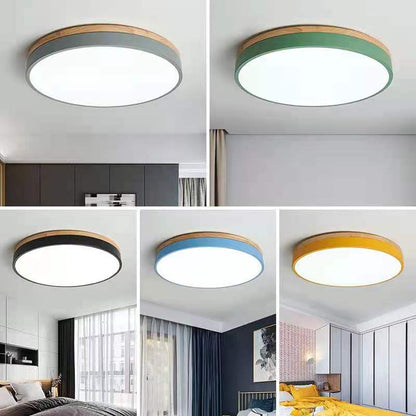 Tröde - Houten Ronde LED Plafondlamp in Scandinavische Stijl