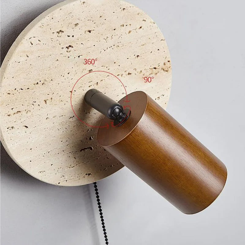 Miro - Luxe Travertijn Wandlamp Draaibaar met LED Sfeerverlichting