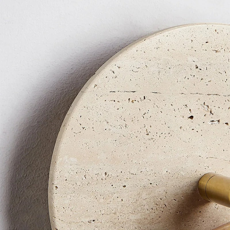 Luxe Draaibare Travertijn Wandlamp met LED Sfeerverlichting