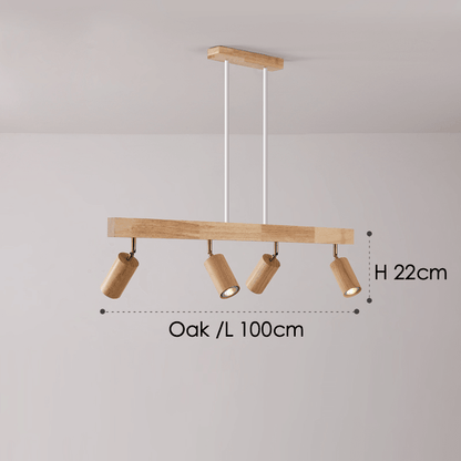 Wäl – Minimalistische Houten Plafondlamp met Verstelbare Straler