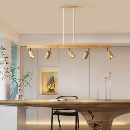 Wäl – Minimalistische Houten Plafondlamp met Verstelbare Straler