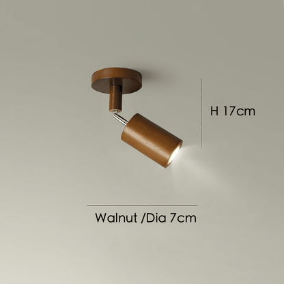 Wäl – Minimalistische Houten Plafondlamp met Verstelbare Straler
