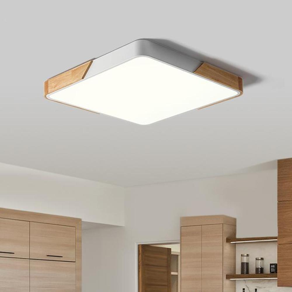 Löla – Moderne LED Plafondlamp met Hout & Acryl Diffuser