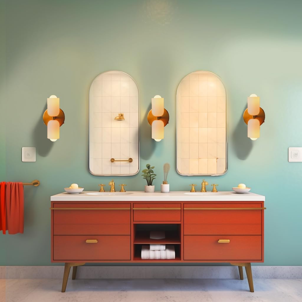 Döle - Moderne Wandlamp met Dubbele Glazen Kappen (E14, Indoor)